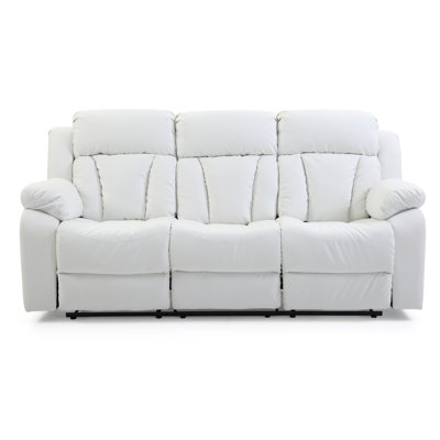 Daria 85in Reclining Sofa, White