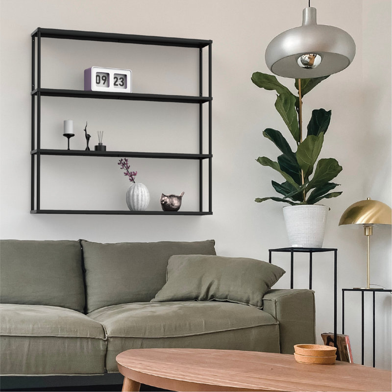 Trotwood Metal Shelving Unit, Black, 36" H x 36" W x 6" D