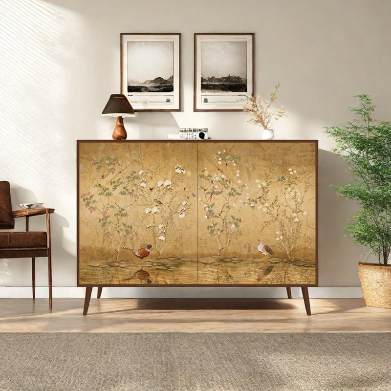 Buffet de grande capacité avec armoire de rangement, Brun