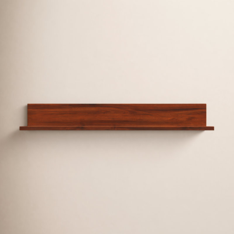 Tablette flottante en bois massif Dezerea, Noyer, H 3,5 po x l 24 po x P 6,75 po