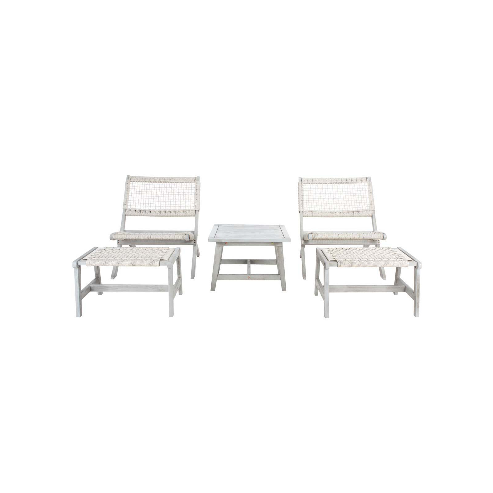 Armida Acacia 5 Piece Seating Group, White