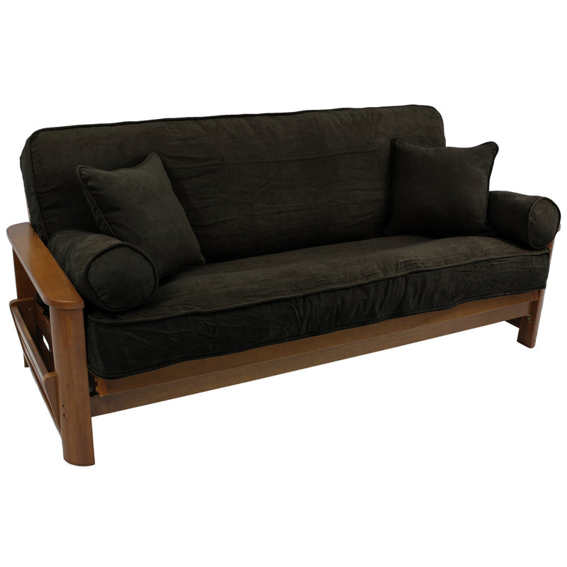 Housse pour futon à coussins carrés/rectangulaires, Noir