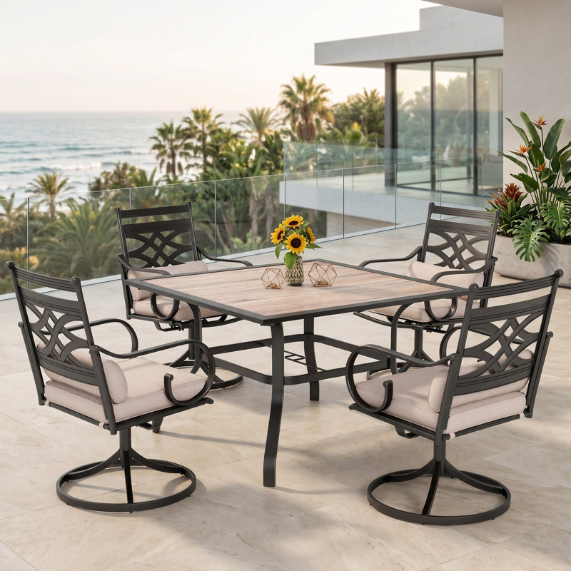 Horwich 4 - Person Patio Dining Set with Rectangular Table