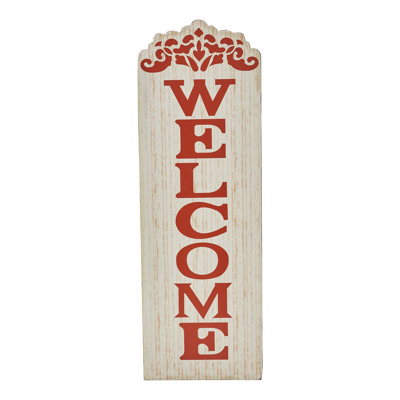 Welcome MDF Wall Sign Harvest Colour 18x6