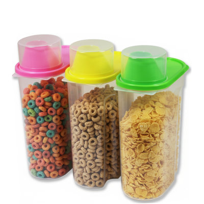 Large BPA-Free Food Storage Containers with Lid - Perfect for Storing Flour, Sugar, Grains, Rice, Cereals, and Baking Supplies for Better Kitchen Organization - 3 in Green, Pink, and Yellow