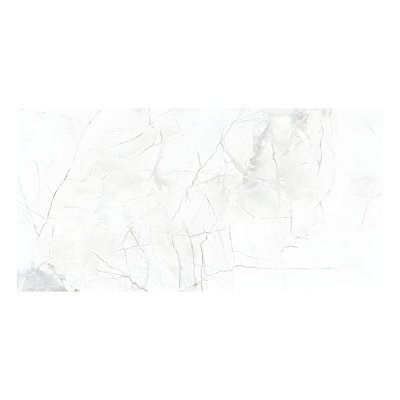 Strata 24 po x 48 po Carreaux de sol et de mur en porcelaine grise polie brillante (15,5 pieds carrés / caisse) - paquet de 2