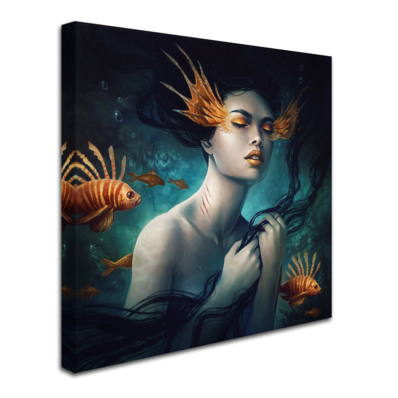 «Mermaid» par Kivalina, impression sur toile tendue, H 14 po x l 14 po