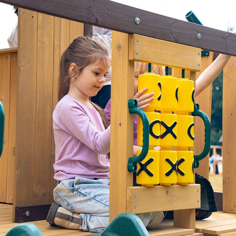 Dolphin Playground Backyard Swing Set With Slide | Durable Steel & Plastic Design For Active Family Play