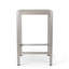 43" Outdoor Aluminum Frame Bar Table With Glass Table Top