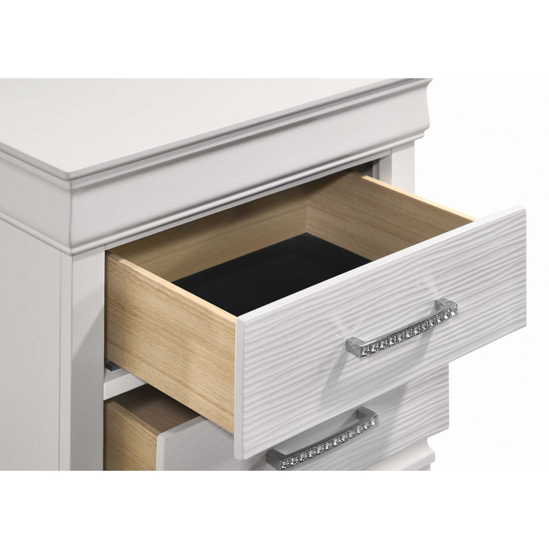 Ensemble de chambre à coucher standard 5 pièces Mayodan, Blanc, Grand