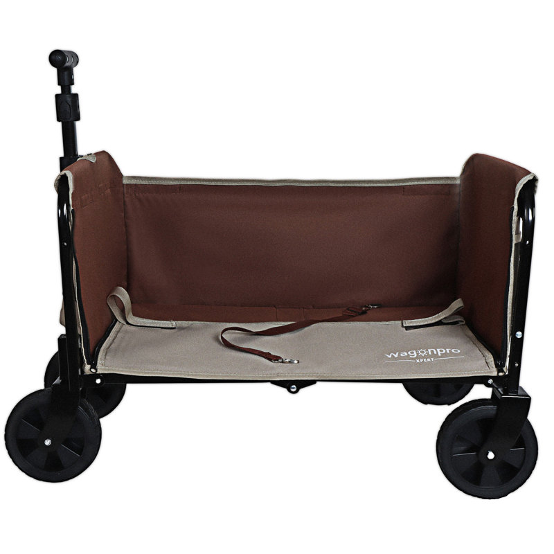 Convertible Folding Camping Wagon Cart, Beige Brown