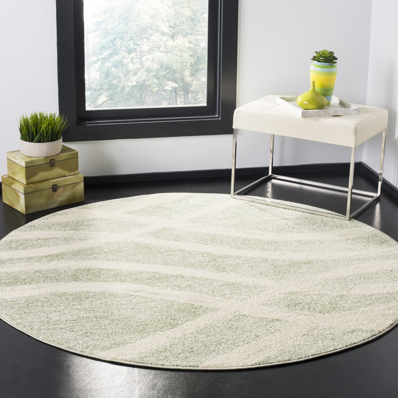 Parkinson Power Loom Rug, Round 183 cm, Green/Beige