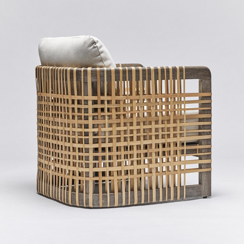 Palms Armchair, Hemp Loop, White Ceruse