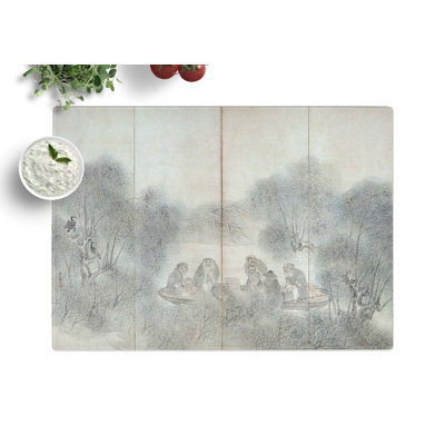 Tempered Glass Woodcutters & Fishermen Vol.2 by Matsumura Goshun Chopping Board