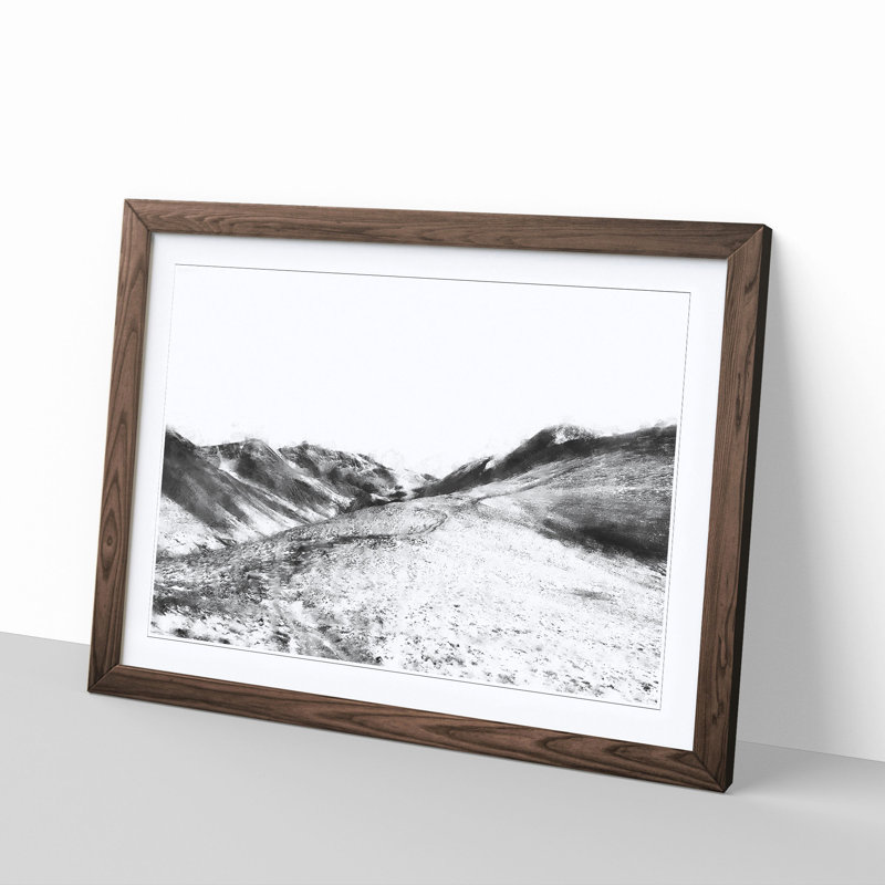 Path Through the Lake District - Picture Frame Graphic Art Print, Walnut, 33cm H x 45cm W x 2cm D