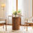 Modern 31.5" fluted round dining table with a silver outline-Walnut-1844694036
