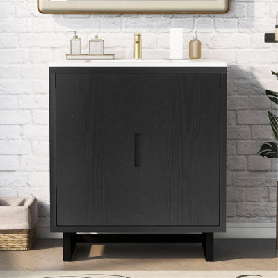 30" Bathroom Vanity Set With Sink, Combo Cabinet, Bathroom Storage Cabinet, Solid Wood Frame