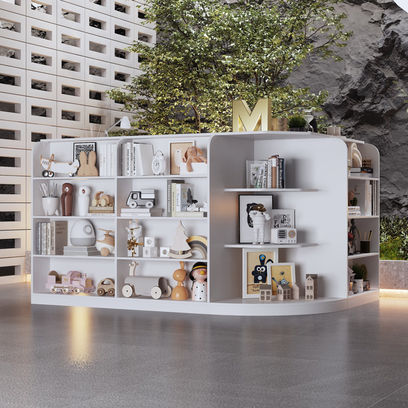 Bureau de réception moderne avec tablettes ouvertes - idéal pour les bureaux et les salles d'attente