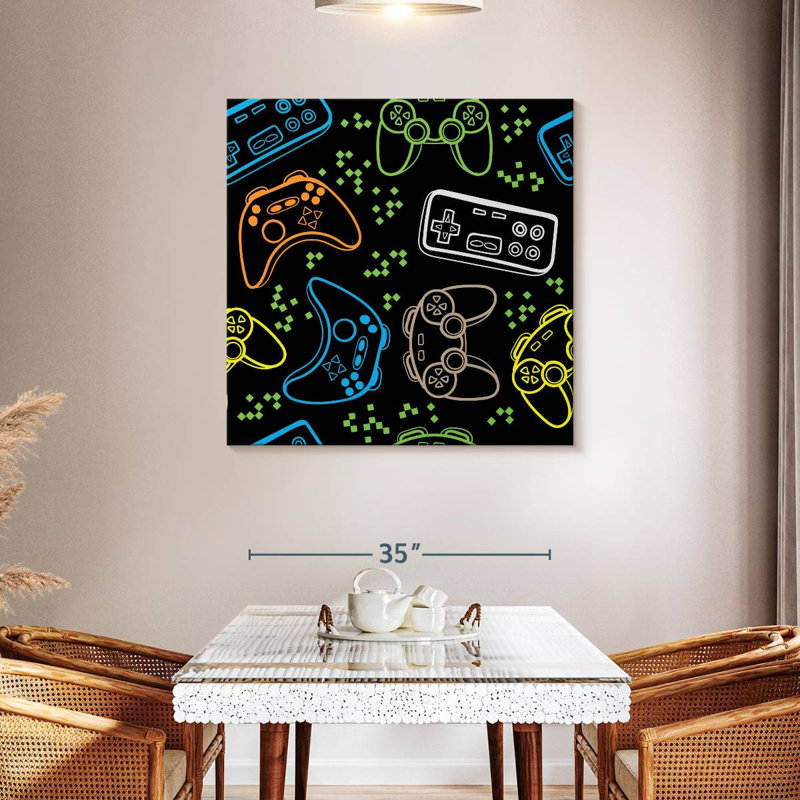 Senne Video Game Joysticks Pattern, 39" H x 39" W