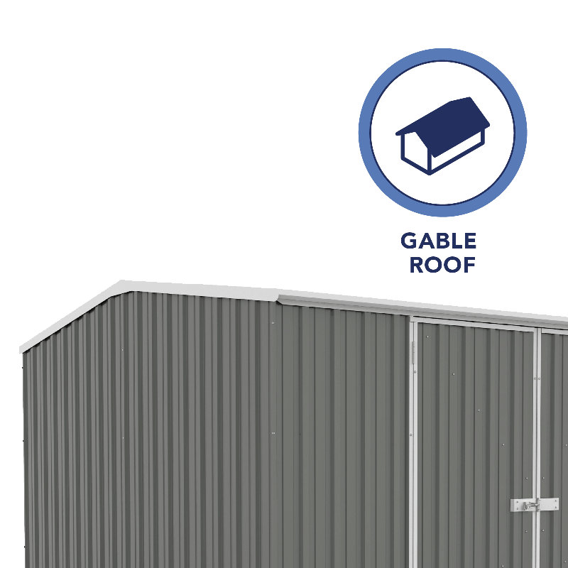 Absco Premier 10' x 10' Gray Galvanized Steel Storage Shed