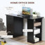 White Computer Desk with Drawers & 3 Storage Shelves-1778756533