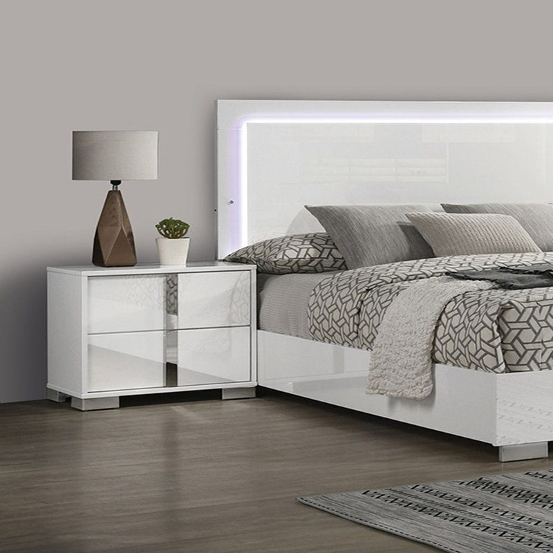 Table de chevet Modern Elegance, Blanc