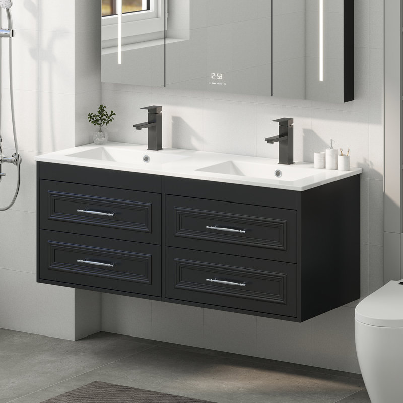 Ensemble meuble-lavabo simple de 122 cm avec lavabo en résine SMC