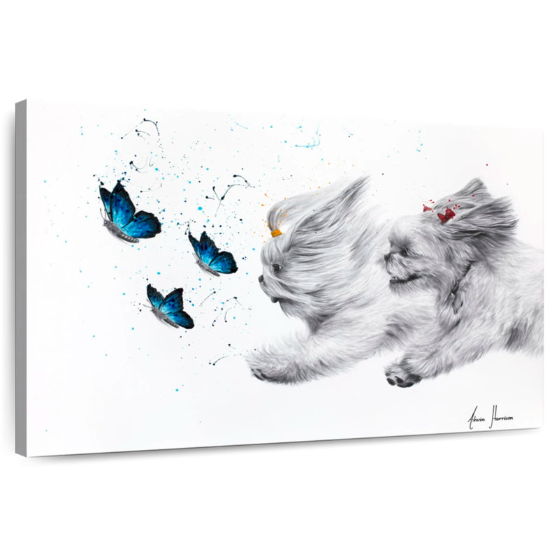 Brampt chassant les papillons, H 16 po x l 24 po