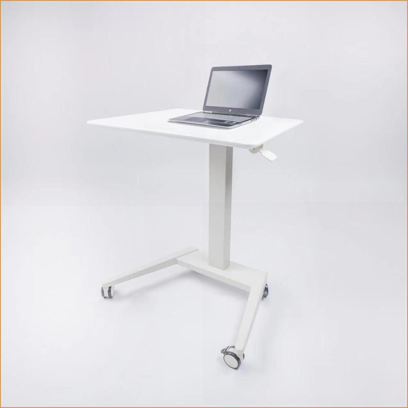 Bureau debout compact et réglable pour petits espaces | Blanc | Métal Bois