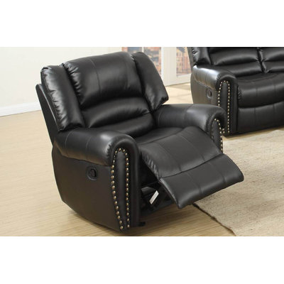 Higuchi 39" Wide Faux Leather Glider Standard Recliner
