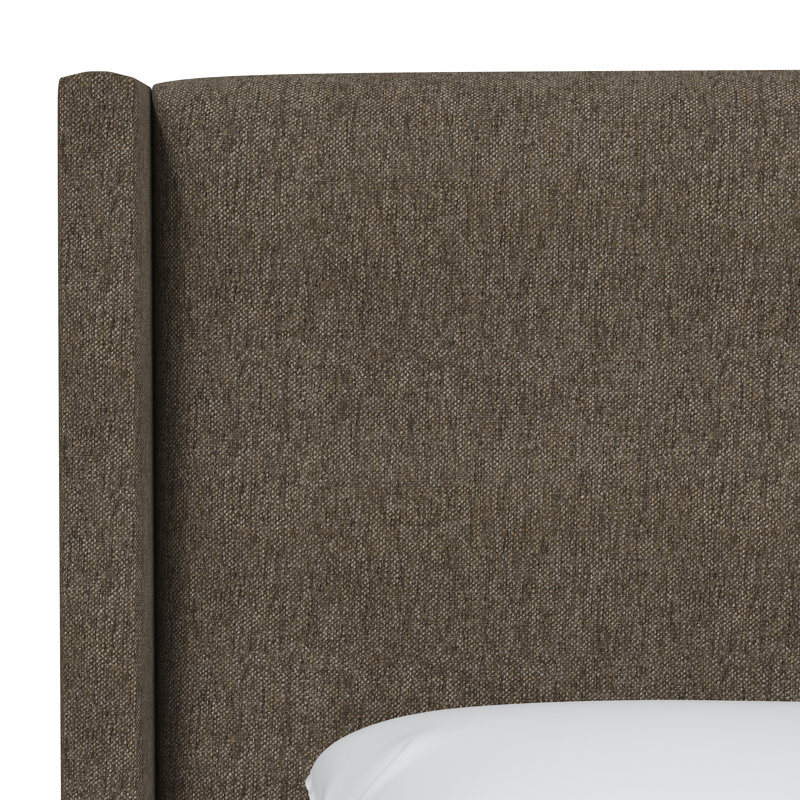 Tête de lit tapissier à oreilles Benson, Tweed Sustain® granit Milsap, Très grand