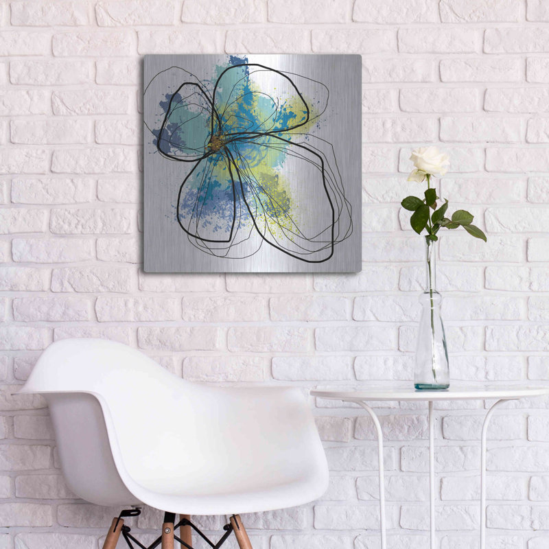 «Azure Petals I» par Jan Weiss, H 24 po x l 24 po