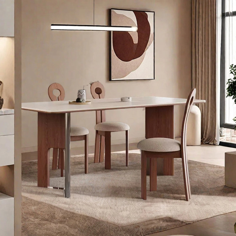 Table de salle à manger d'inspiration moderne et luxueuse, H 29,53 po x L 62,99 po x l 31,5 po