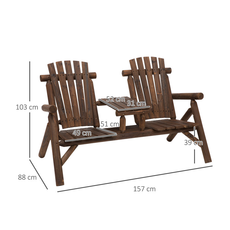 Solid Wood Fir Outdoor Bench