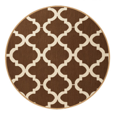Tapis brun treillis lavable à la machine