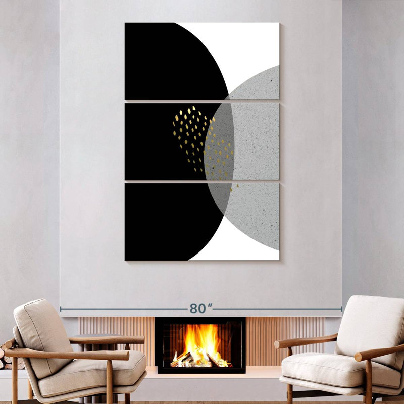 Avery Black Gold Minimalist III, 74" H x 48" W