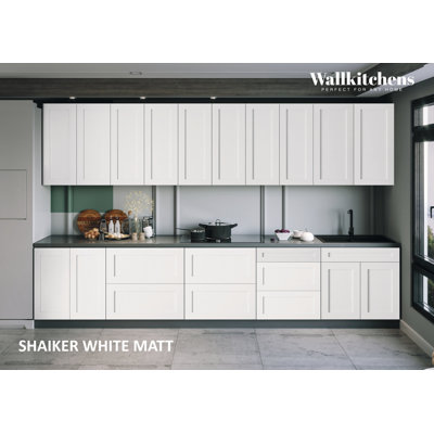 WALLKITCHENS  153 W x 24 D x 96 H Medium Density Fiberboard (MDF) Classic Full Kitchen in Blanc mat 