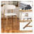 Set Of 2 Counter Height Bar Stools – Upholstered Beige Modern Barstools With Metal Legs For Kitchen & Dining