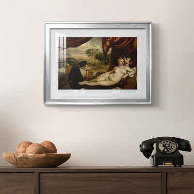 Venus and the Lute Player-Titian-Framed Print with Mat and glass-c. 1565–1570