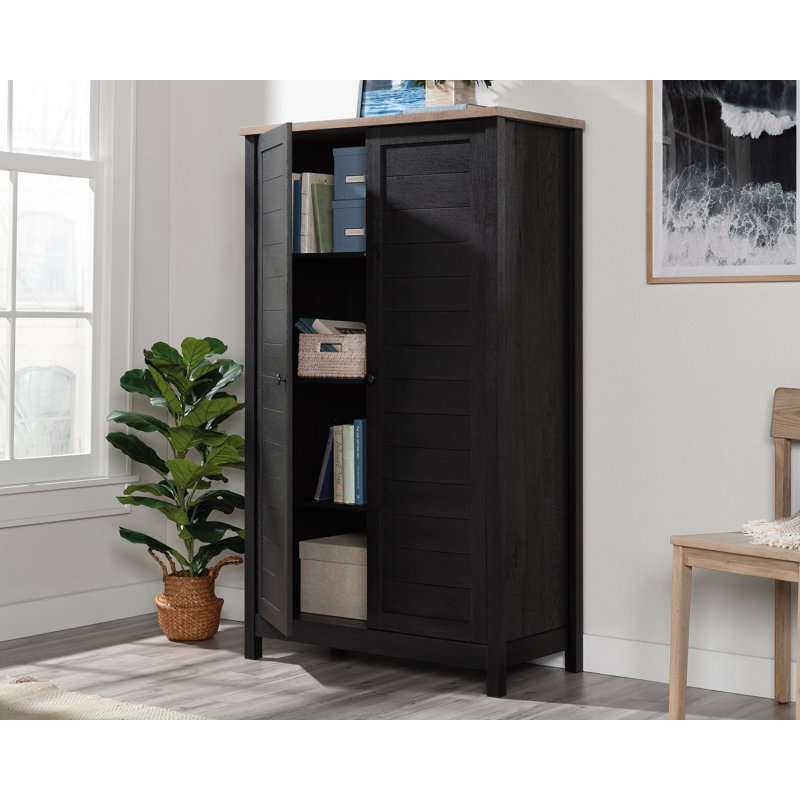 Senetta 35.276'' Wide Accent Cabinet, Black