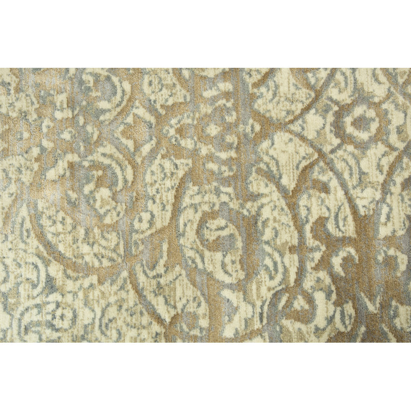 Tapis beige en laine tissée au métier électrique Alfredson, Rectangle 10 pi x 13 pi