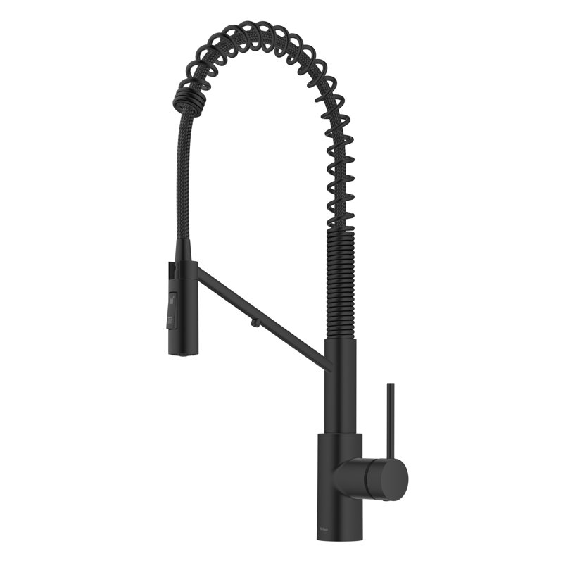 Oletto 2-in-1 Pull-Down Single Handle Kitchen Faucet, Matte Black 
