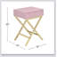 Table d'appoint rectangulaire avec un tiroir, finition rose doux et base en métal doré pour les espaces de vie modernes