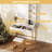 Modern Vanity Desk with LED Mirror & Charging Station, White & Gold Makeup Table with 2 Drawers, 3 Light Modes & Stool for Bedroom