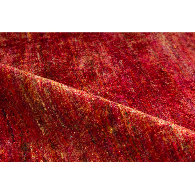 Silk Area Rug in Red