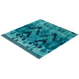 Overdyed Hand-Knotted Wool Modern-Contemporary Green Area Rug 3' 10" x 4' 3"
