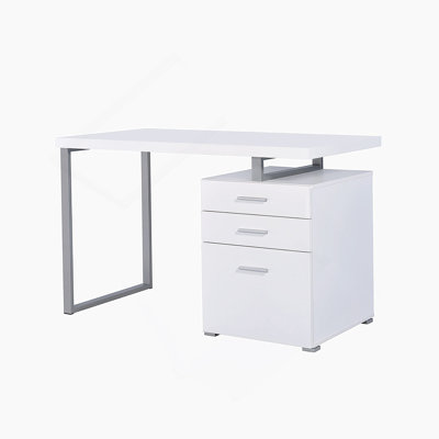 Writing Desk With 3 Drawers In White