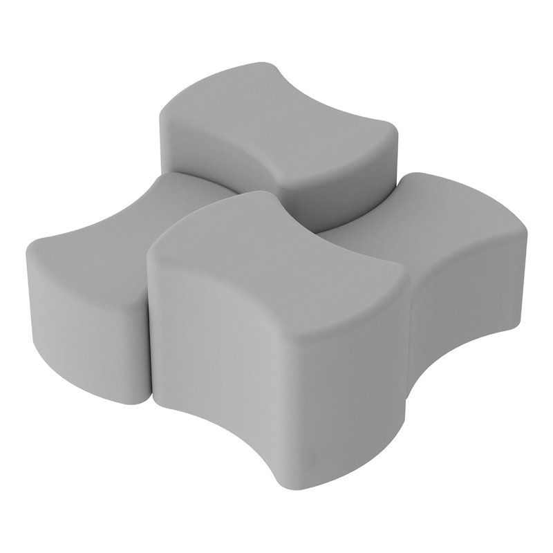 Repose-pieds rembourré Pro Series, paquet de 4, Gris
