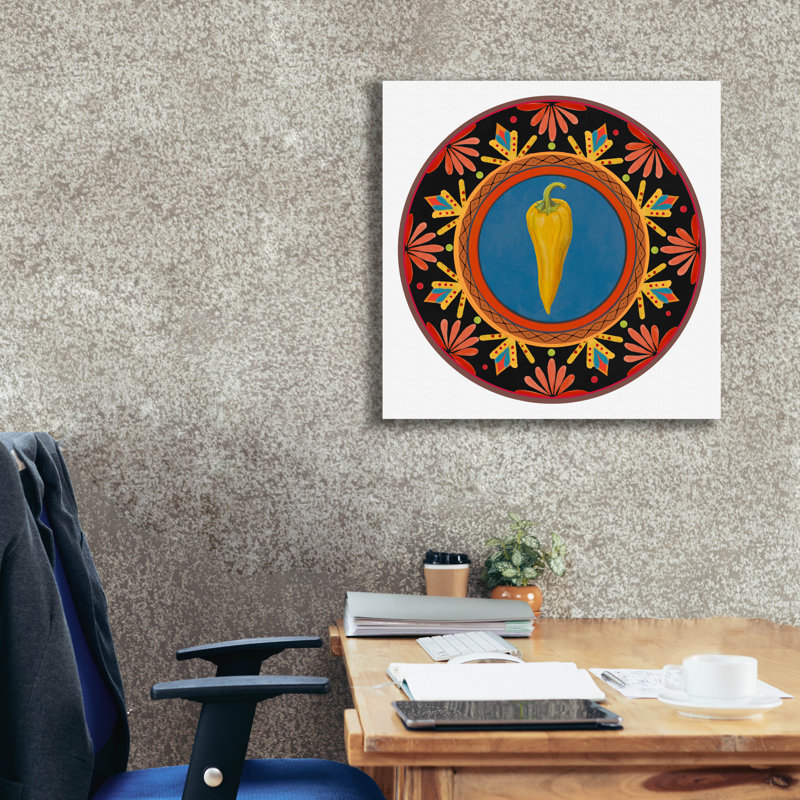«Talavera Tex-mex 3» par Art Licensing Studio, art mural sur toile, H 26 po x l 26 po x P 1,5 po