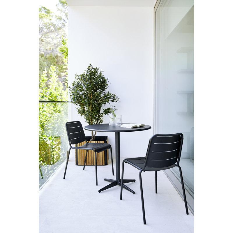Drop Outdoor Round Coffee Table, Lava Gray, Lava Gray, 31.5" W x 31.5" L x 29.6" H